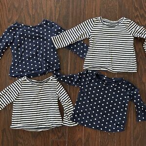 GAP Kids | Toddler Twins | Mix & Match, Dots & Striped Long Sleeve Tees (4 tops)